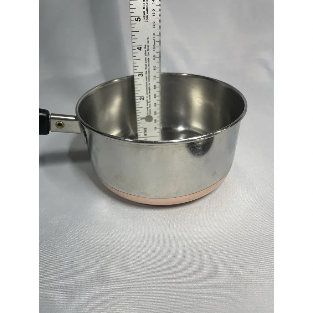 Revere Ware 1 Qt 1801 Saucepan w/ Lid Copper Bottom Cookware Sauce Pan Pot